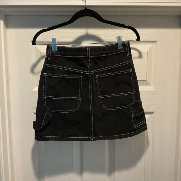 Cotton-on Cargo Y2K Women's Black Mini Denim Skirt Size 4 - Picture 3 of 8